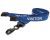 15 mm blauwe bezoekerslanyards met breakaway en plastic J-clip - verpakking van 100