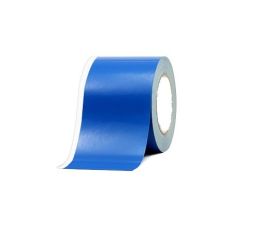 Vinyl continuous label, blue, on roll with 76mm core-BYPOS-5842