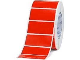Label rood 60 x 34 mm, 1 rows on 64 mm roll width, outside winding on 3 inch roll core 10 rollen in doos-BYPOS-1119-10